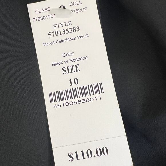 NWT White House Black Market Tiered Colorblock Pencil Skirt Womens Sz 10 Multi - Picture 7 of 8